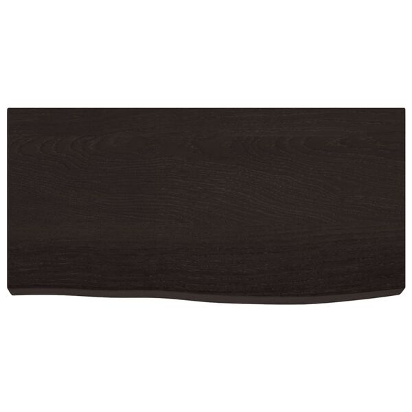 vidaXL Bathroom Countertop Dark Brown 23.6 x 11.8 x (0.8-2.4) " Treated Solid Wood