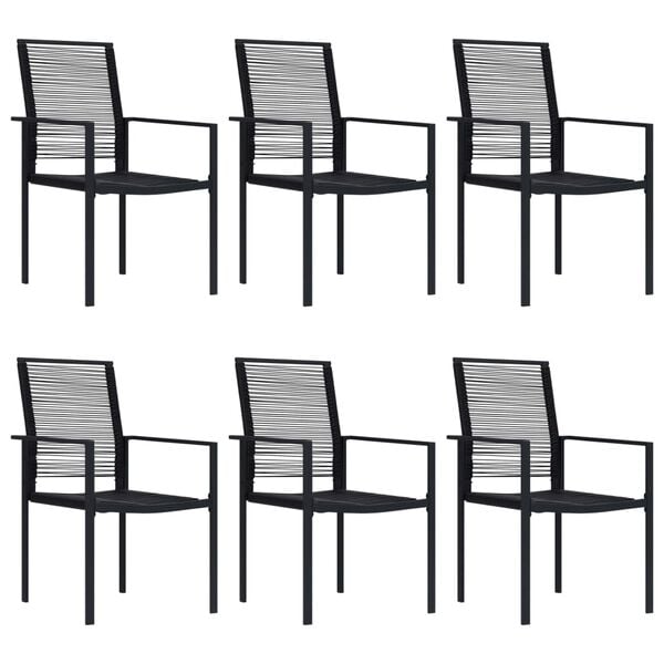vidaXL Dining Set Black Glass, Powder-Coated Steel, PVC Hollow Rattan