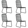 vidaXL Dining Set Black Poly rattan Large Stackable Outdoor Dining Set