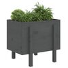 vidaXL Garden Planter Grey Solid pinewood Large Decorative Inlays