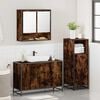 vidaXL Bathroom Furniture Set Smoked oak Engineered wood, metal, glass
