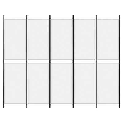 vidaXL 5-Panel Room Divider White 98.4"x78.7" Fabric
