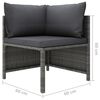 vidaXL Garden Lounge Set Grey PE (polyethylene) rattan, powder-coated steel