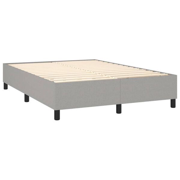 vidaXL Box Spring Bed with Mattress Light Gray 53.9"x74.8" Full Fabric