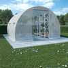 vidaXL Greenhouse White Polyethylene mesh fabric and galvanized steel