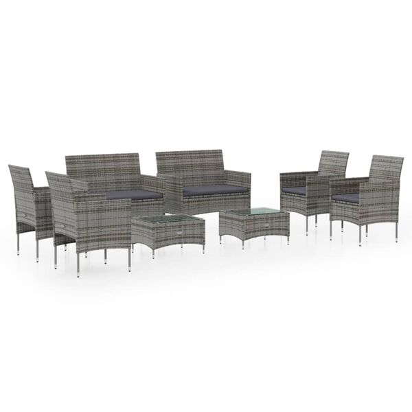 vidaXL Garden Lounge Set Grey, Dark Grey