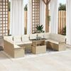 vidaXL Garden Sofa Set with Cushion 11 pcs Beige Poly rattan