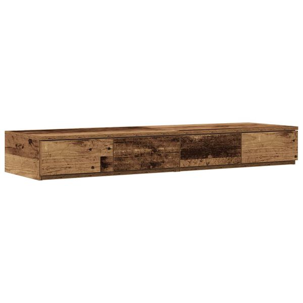 vidaXL Bed Drawers Old Wood 47.24 x 14.37 x 6.50 in Engineered Wood