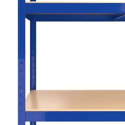 vidaXL 5-Layer Shelves 4 pcs Blue Steel&Engineered Wood