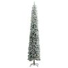vidaXL Slim Christmas Tree 300 LEDs & Ball Set & Flocked Snow 118.1"