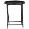 vidaXL Tea Table Black PE rattan, powder-coated steel, tempered glass