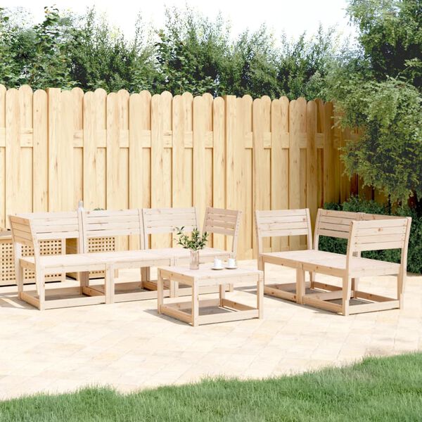 vidaXL Garden Sofa Set Natural wood Solid Pine Wood (untreated)
