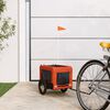 vidaXL Pet Bike Trailer Orange and Black Oxford Fabric, Iron, PVC Small