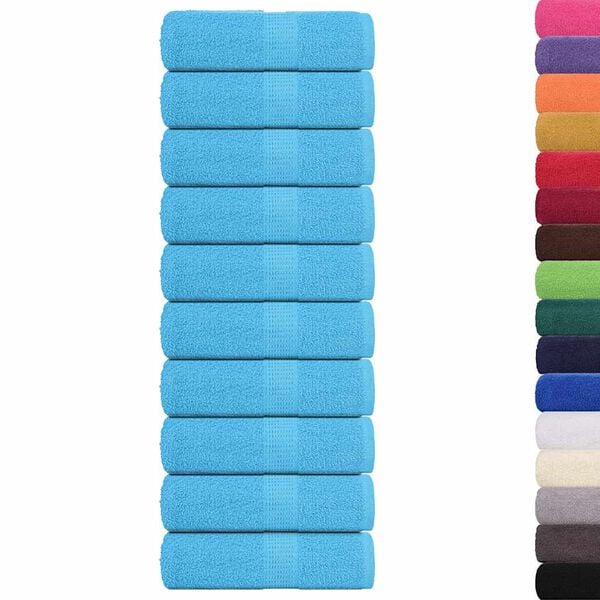 vidaXL Soap Towel Set of 10 Turquoise 100% Cotton 11.8 x 11.8 in