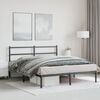 vidaXL Bed Frame Black Powder-Coated Steel 59x79 in King Size Bed Frame