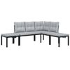 vidaXL Garden Sofa Set Black and Light Grey