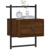 vidaXL Bedside Cabinet Set of 2 Brown oak Engineered wood, metal Compact