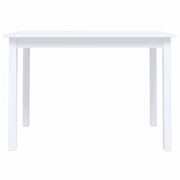vidaXL Dining Table White Solid rubber wood frame, MDF top Medium