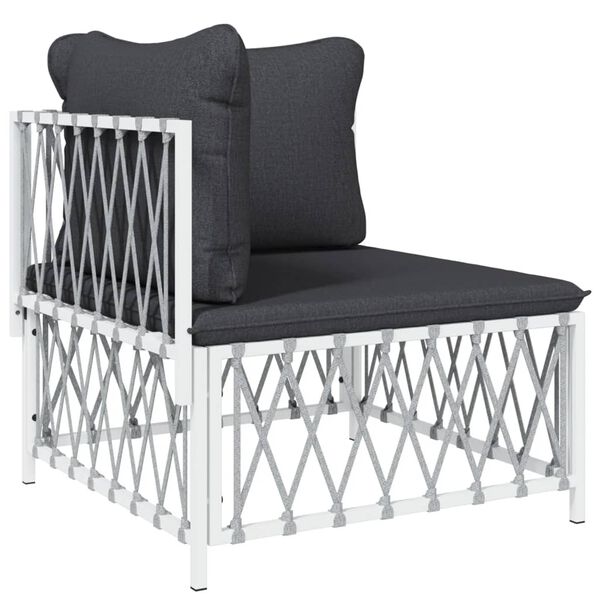 vidaXL Garden Lounge Set White, Dark Grey