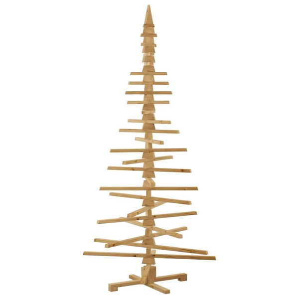vidaXL Wooden Christmas Tree with Stand Brown 82.7" Solid pine wood