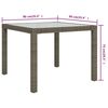 vidaXL Patio Table 35.4"x35.4"x29.5" Tempered Glass and Poly Rattan Gray