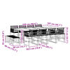 vidaXL Garden Dining Set Black Poly Rattan 13 Piece Set Stackable