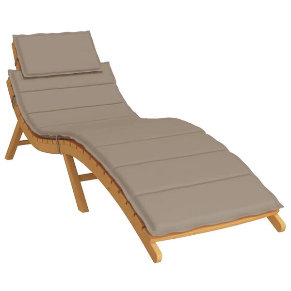 vidaXL Sun Lounger Cushion Taupe Oxford Fabric 73.2 in x 22.8 in x 1.6 in