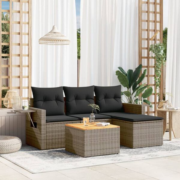 vidaXL Garden Sofa Set Grey