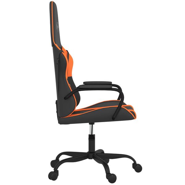 vidaXL Gaming Chair Black and Orange Faux Leather
