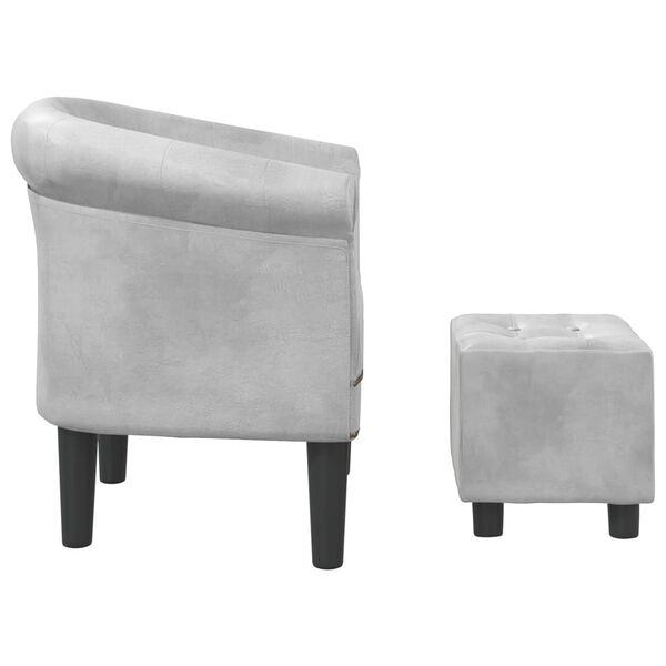 vidaXL Tub Chair Silver Faux leather, pinewood, plywood, plastic Single