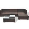 vidaXL Lounge Set Brown Powder-coated steel Medium Modular