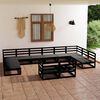 vidaXL Garden Lounge Set Black Solid Pinewood Large Modular