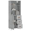 vidaXL Highboard Concrete Grey Engineered wood, iron Medium Highboard