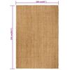 vidaXL Rug Natural Jute Tone Ringspun Jute Yarn 63 x 90.6 in Durable