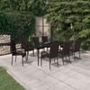 vidaXL Garden Dining Set Brown and Black