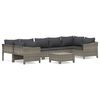vidaXL Garden Lounge Set Gray PE rattan, Powder-coated steel Large