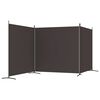 vidaXL 3-Panel Room Divider Brown 206.7"x70.9" Fabric