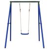 vidaXL Outdoor Swing Set Blue Painted Steel Standard Height-Adjustable