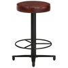 vidaXL Bar Stool Set of 2 Brown, Black Real leather, Powder-Coated Iron