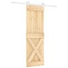 vidaXL Sliding Door with Hardware Set 27.6x82.7" Solid Wood Pine