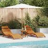 vidaXL Sun lounger Reclining 2-person 3 pcs Brown Solid Acacia wood