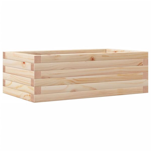 vidaXL Garden Planter Natural Wood Solid Pine Wood 27.6x15.7x9.1 in