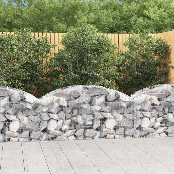 vidaXL Gabion Basket Silver Galvanized iron 59.1 x 19.7 x 31.5 in Strong