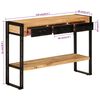 vidaXL Console Table Brown and Black Solid Mango Wood, Iron Medium