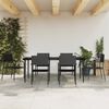 vidaXL Garden Dining Set Black Poly Rattan, Steel, Tempered Glass Large