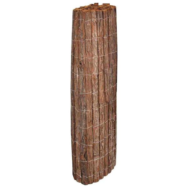 vidaXL Bark Fence Natural 39.37 x 236.22 in Bark