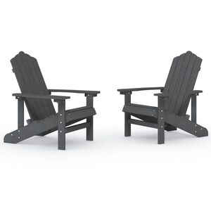vidaXL Garden Chair Anthracite HDPE (High Density Polyethylene) Standard