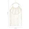 vidaXL Macrame Wall Hanger Cream Cotton 15.7x31.5 in Decorative Inlays