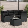 vidaXL Garden Sofa Set Black PE Rattan, tempered glass, foam, cotton fiber
