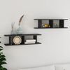 vidaXL Wall Shelf Set of 2 High gloss grey Engineered wood 29.5 in long
